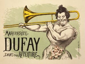 A „Marguerite Dufay a repertoárjában” című plakát reprodukciója